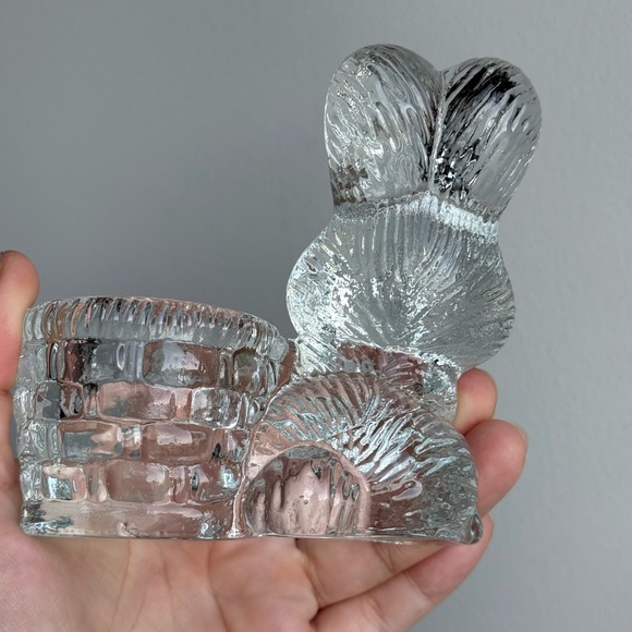 Vintage Anthropomorphic Easter Bunny Rabbit Candle Holder Goebel Crystal Glass - Picture 9 of 16